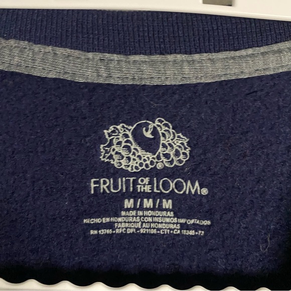 Fruit of the Loom Women's Navy Embroidered Graphic Print Sweatshirt - Picture 4 of 6